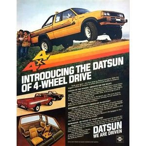 1980 Datsun King Cab 4x4 Pickup Truck photo Introductory vintage promo print ad